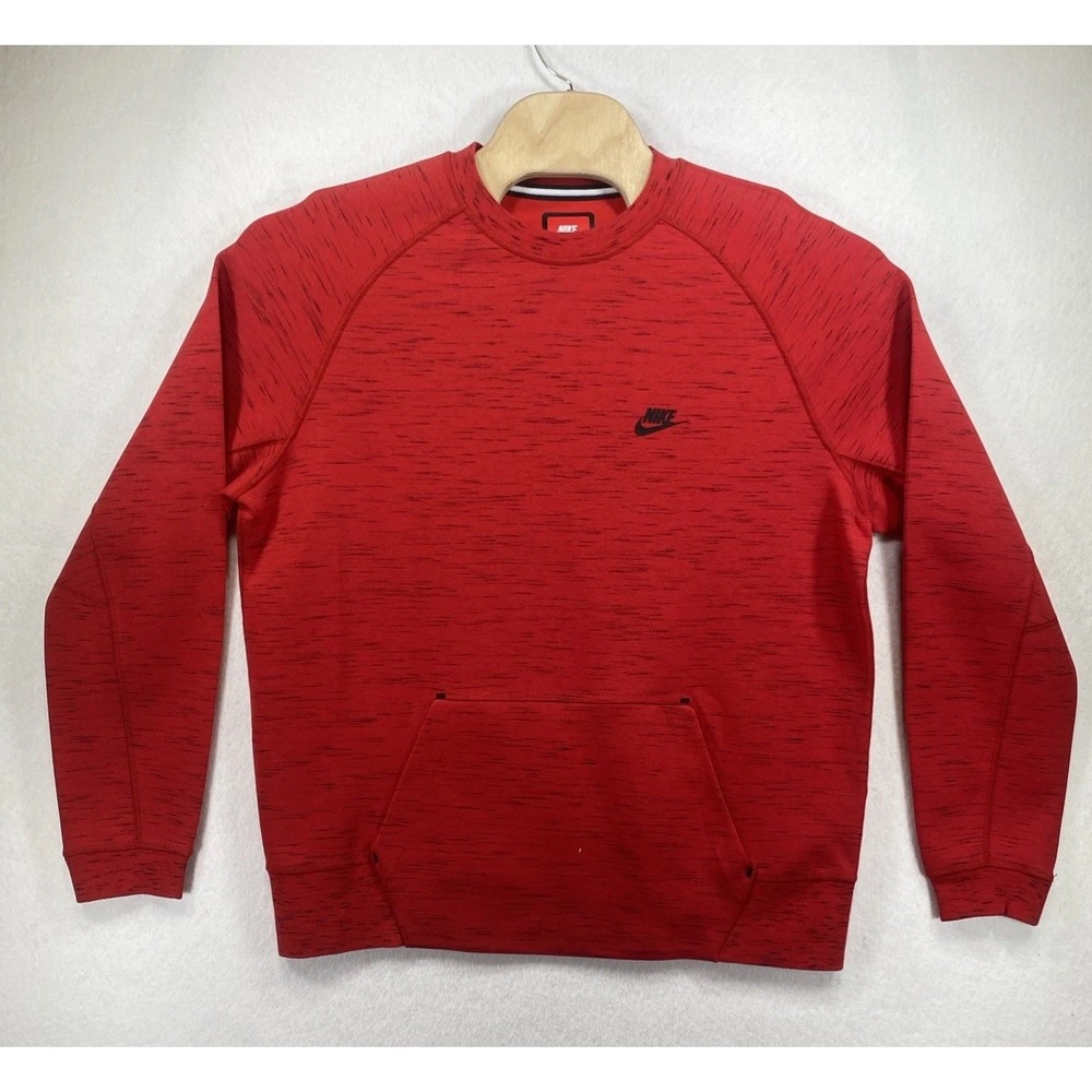 Nike Sportswear Tech Fleece Crewneck Sweatshirt Red Heather Men's XL C74
